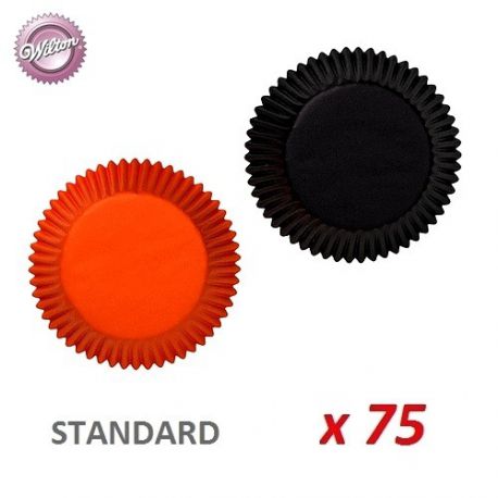 Caissettes cupcakes " Noir / Orange" x 75