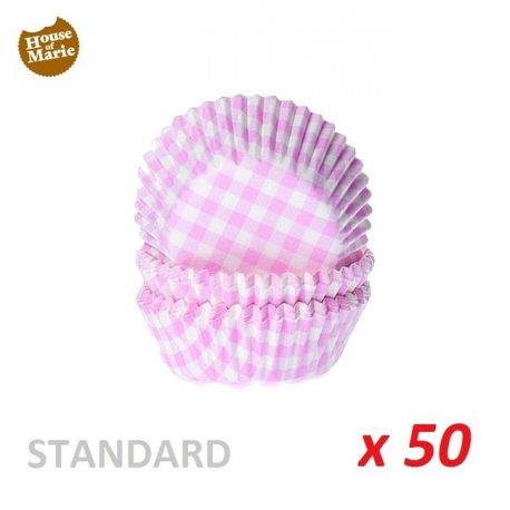 Standard Baking Cases "Gingham Pink"  x 50