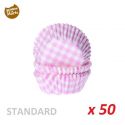 Standard Baking Cases "Gingham Pink"  x 50