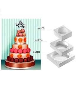 Set de 3 moules silicone pour gâteau à étages - ROND