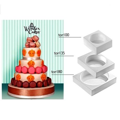 3 moules à gâteaux ronds pour wedding cake, 40 parts