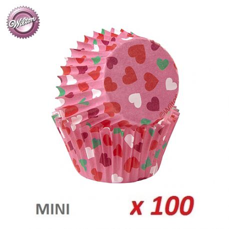 Mini-cápsulas cupcakes "Corazón" x 100 - WILTON