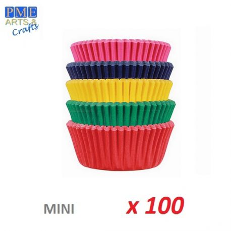 Mini Baking Cases "Multi Coloured"  x 100