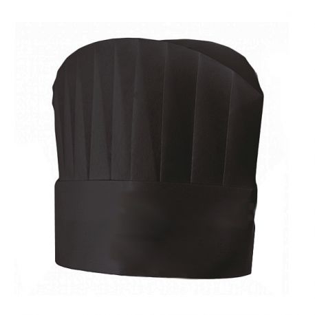 Toque cuisinier noire jetable  Sachet de 10 toques à usage unique