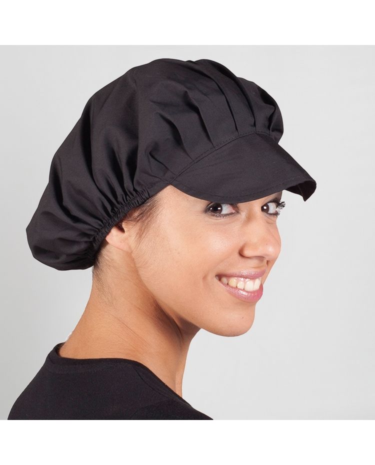 Casquette de cuisinière "Gavroche"- noir